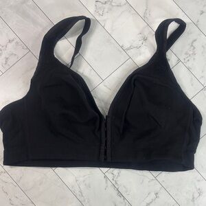 NWOT Catherines Womens Bra Black Front Closure Unlined Bralette NO WIRE 44B